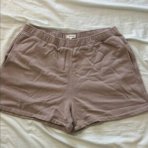 Madewell Mauve Terry Elastic-Waist Athletic Shorts